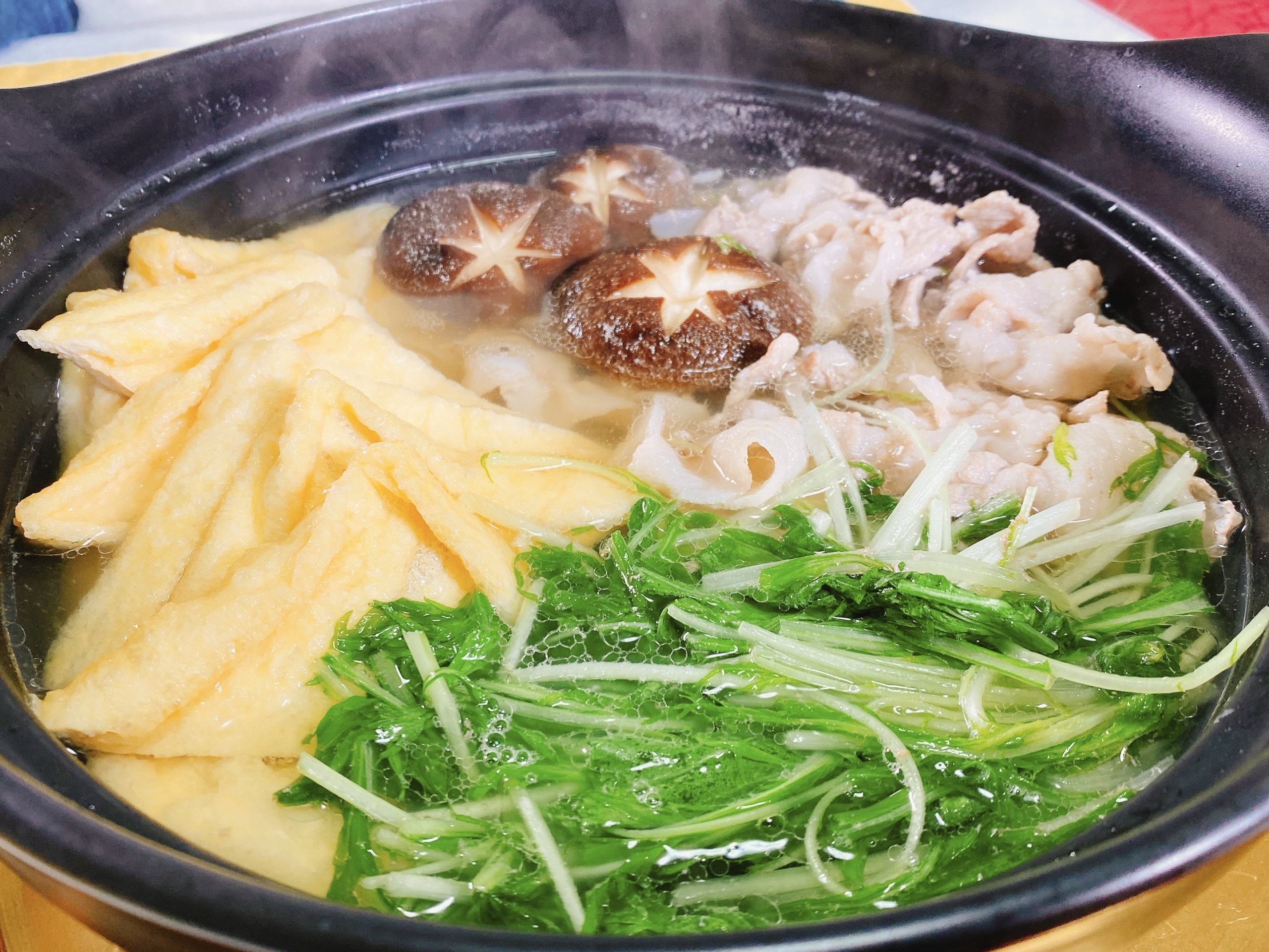 【低糖質レシピ】豚肉と水菜の白だしはりはり鍋 - KOMZAP